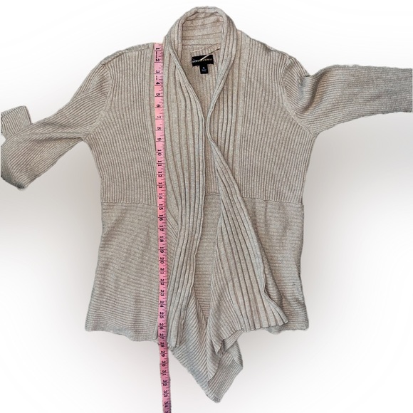 Dana Buchman Ribbed Tan Waterfall Cardigan XL - Picture 5 of 9